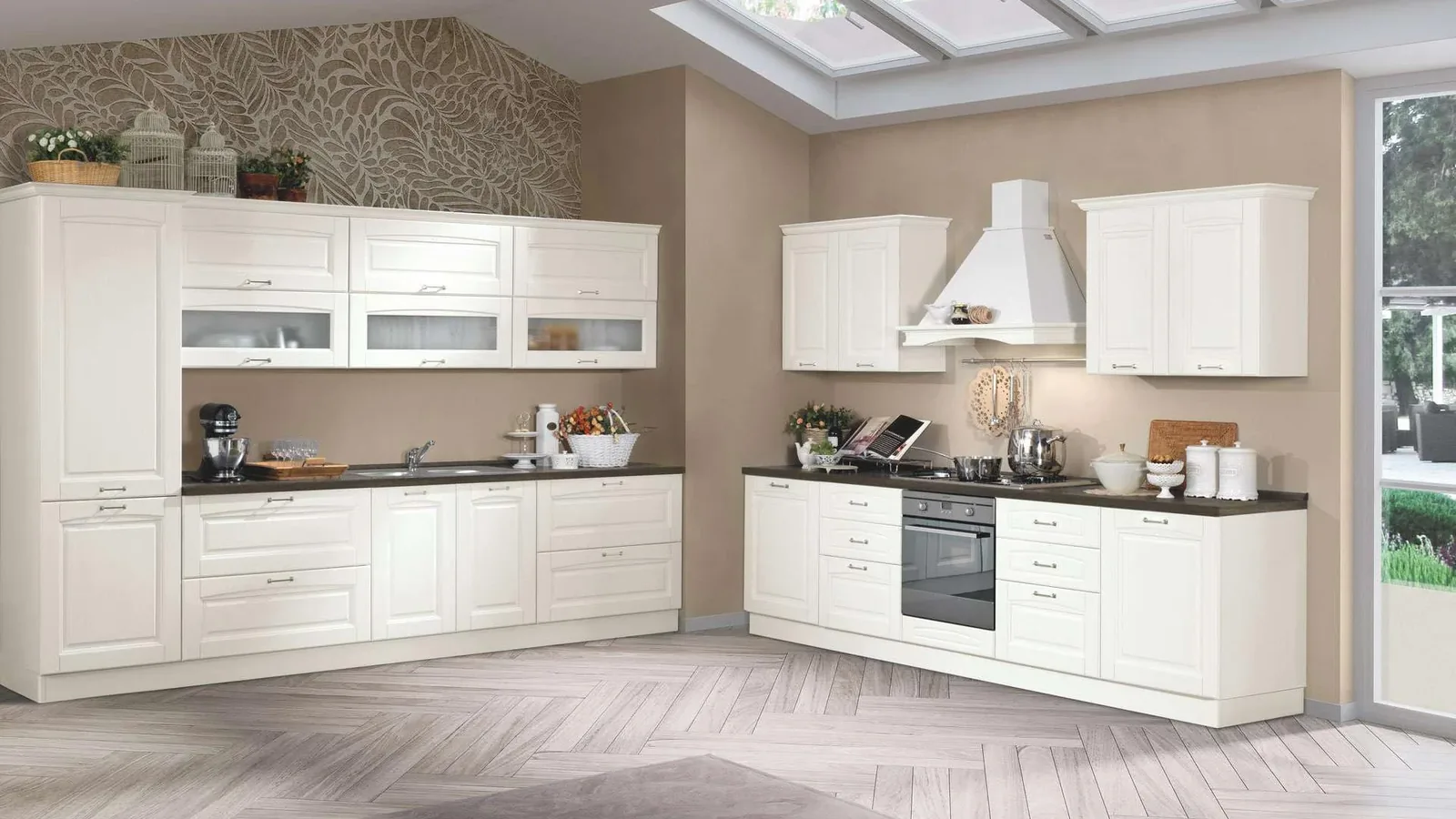Cucina classica Bea di Netcucine con ante a telaio 2