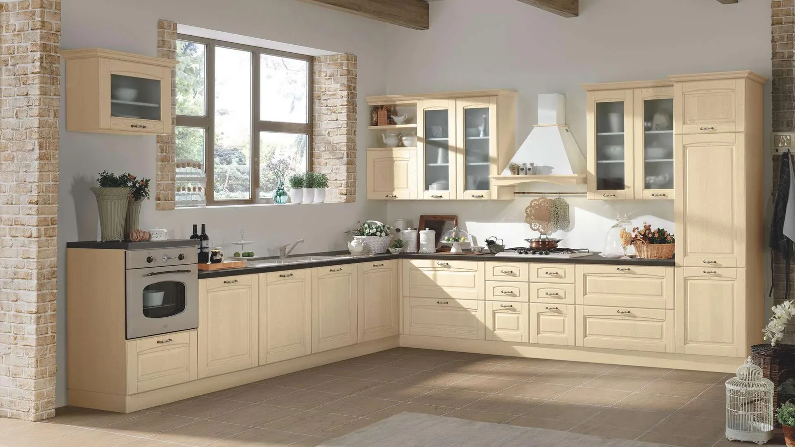 Cucina classica Bea di Netcucine con ante a telaio 4